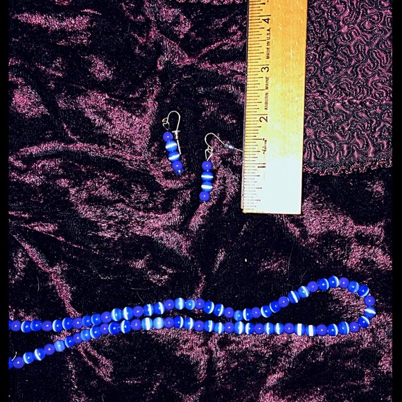 Set-Necklace & Earrings-Royal Mermaid beads - Picture 2 of 3